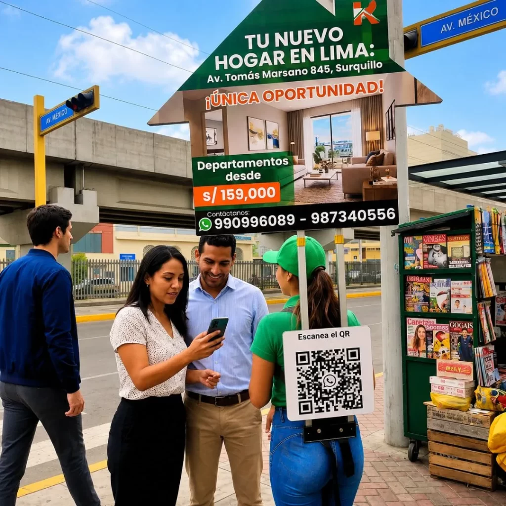 Volanteo con cartel en Lima